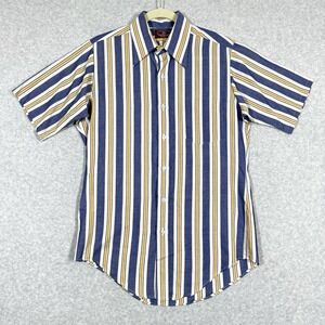 Vintage 70s Van Heusen Vanopress 417 Shirt Mens 15 Striped‎ Stamped Tag V Taper